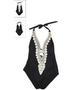 Kona Sol™ ~ Women&#39;s XS (0-2) ~ Black/AF5660 ~ Lace ~ Plunge ~ One Piece ... - $35.80 CAD