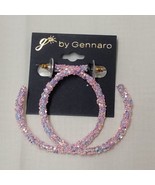 G By Gennaro 3/4 Moon Earrings Sequin Pink Purple NEW - £11.49 GBP