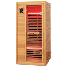 1 Person Far Infrared Wooden Sauna Room w/ Bluetooth Speakers, 9 Carbon ... - £1,808.64 GBP