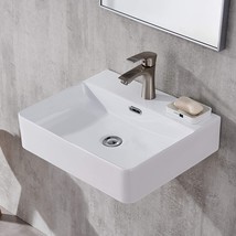 Bathroom Sink,Wall Mount Sink,20&quot;X 17&quot;White Rectangle Wall Mounted Bathroom - £112.44 GBP