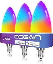 Dogain Smart Light Bulbs E12 Base Led Color Light Bulb Wifi-Bluetooth Candelabra - £29.12 GBP