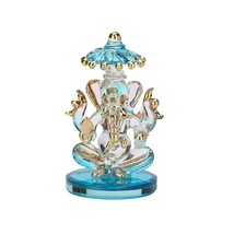 Lord Ganesha Idol of Crystal Glass ganesh STATUE Ganpati sculpture - £20.40 GBP