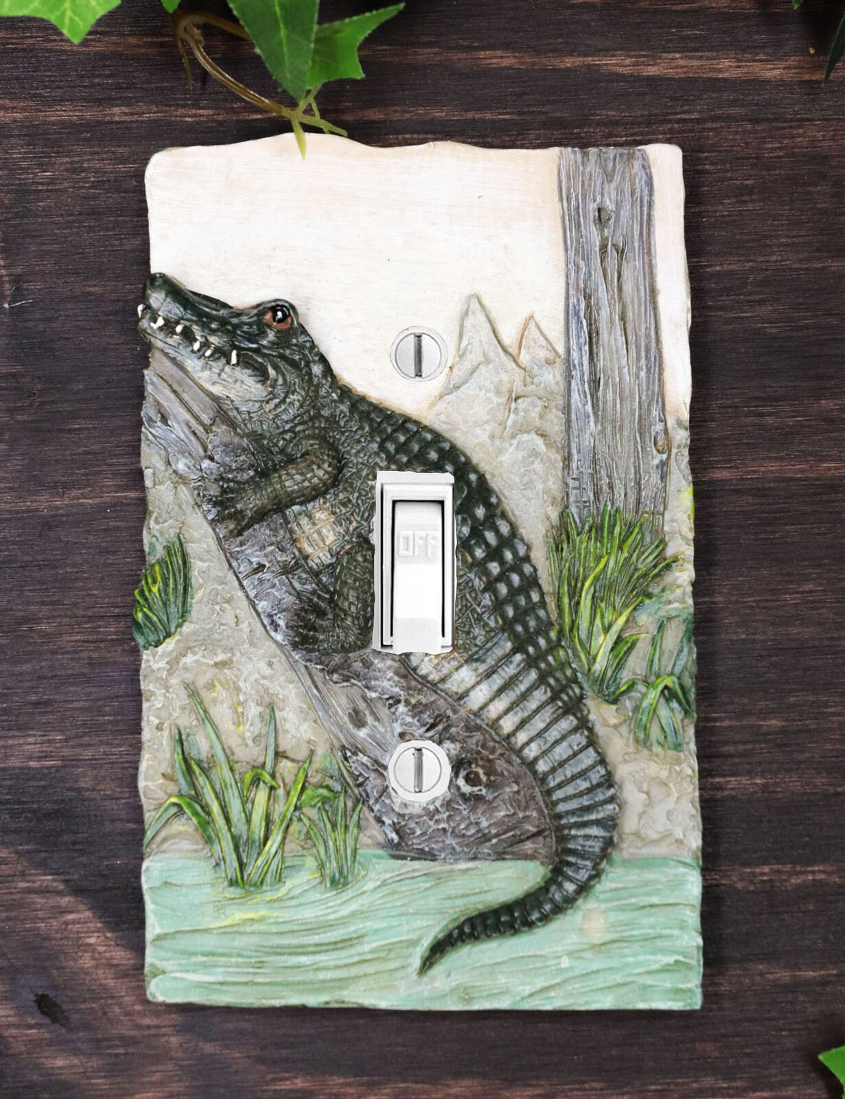 Pack of 2 Wildlife Bayou Swamp Alligator Single Toggle Switch Wall Outle... - $24.99