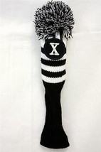 X New Fairway Wood Head Cover Black Knit Tour Pom Long neck Headcover Covers - £12.14 GBP