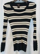NWT Hooked Up Juniors Striped Rib-Knit Sweater Blue Grey Vanilla S M L $34 - £7.34 GBP