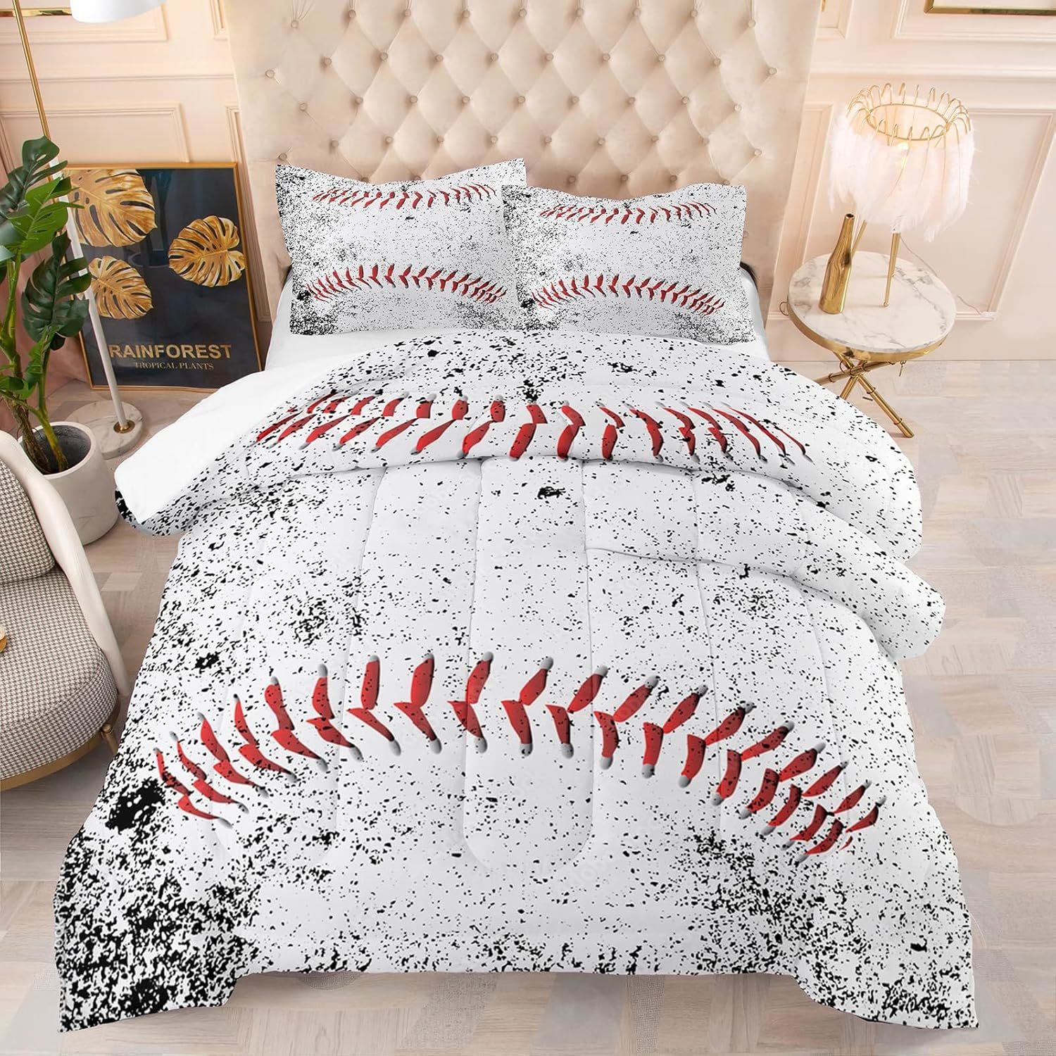 Baseball Bedding Sets Full Size Sports Bedding Sets For Boys 5Pcs Teen Boy Beddi