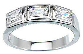 Sterling Silver Rhodium Finish 1.5 CT Fashion Wedding Anniversary Band Size 5-9 - £27.96 GBP