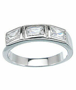 Sterling Silver Rhodium Finish 1.5 CT Fashion Wedding Anniversary Band S... - $666.19 MXN