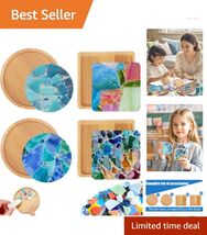 Charming DIY Mosaic Coaster Kits - 4 Sets of Mixed Color Tiles for Home ... - $57.37