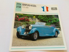 Classic Car Print Automobile picture photo 6X6 ephemera 1934 Hispano Sui... - $12.82