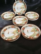 Nippon Coasters set of Six hand painted sailboat and boat house on beach - $72.77