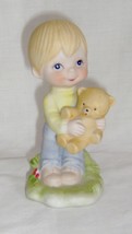 Love Is Kind Figurine Boy With Teddy Bear Pastel - £5.49 GBP
