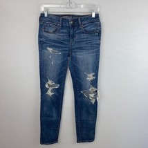 American Eagle Jeans Womens Super Stretch X Skinny Destroyed Distressed ... - £16.65 GBP