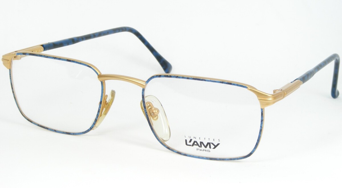 Vintage Lunettes Paris L&#39;Amy GUY Bp Fl CC71 L997 Gold/Blau Brille 50-19-135 - $76.22