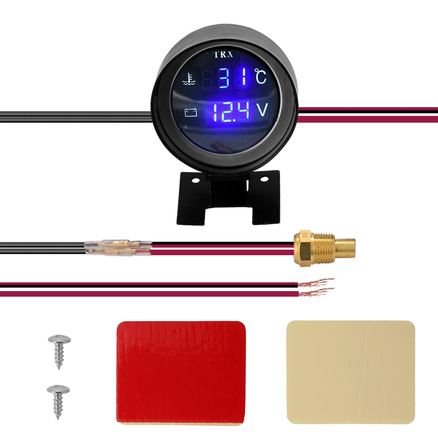 Round Led Digital Car Truck Water Temp Gauge Temperature Sensor Temperat... - £12.86 GBP