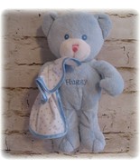 Fiesta Baby Blue Teddy Bear Huggy Cuddle Security Lovey Blanket Rattle 1... - £8.20 GBP