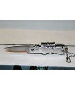 MINI RIFLE MACHINE GUN KNIFE KEYCHAIN ( SILVER ) - £7.88 GBP