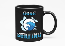 Make Your Mark Design Gone Surfing. Cool, Black 11oz Ceramic Mug - $21.77+