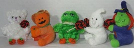 Russ Berrie Halloween 3.5&quot; Stuffed decoration Witch Ghost Pumpkin Frog Bear pick - £8.41 GBP