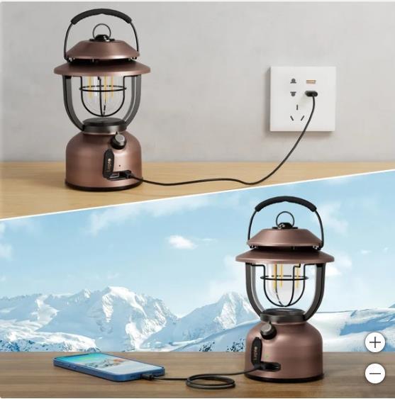 Lepro Lantern Retro Metal LED USB Rechargeable Dimmable Water-Resistant Compact Item image 6