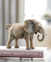 Standing Elephant Figurine Gray Realistic Textured Features 8.7" High African image 2
