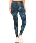 5-inch Long Yoga Style Banded Lined Tie Dye Printed Knit Legging With Hi... - £11.99 GBP