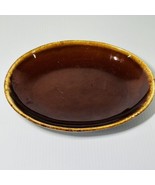 Hull USA Pottery Brown Drip Spaghetti 10.5&quot; Plate Bowl Glazed Oven Proof - £19.78 GBP