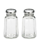 Tablecraft 1 Oz Round Glass Salt &amp; Pepper Shakers with S/S Tops - £11.01 GBP