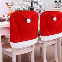 4Pc Red Hat Dining Chair Slipcovers,Christmas Chair Back Covers Kitchen ... - $33.99