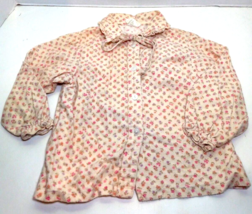 Vintage Pony Tail Girls Flannel Button Up Floral Shirt Long Sleeve Sz 3T... - £9.44 GBP