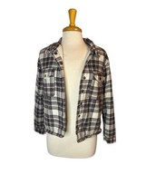 Lucky brand Women&#39;s shearling lined plaid jacket with side pockets size ... - £23.01 GBP