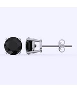 1.00 Ct Black Diamond Stunning Studs Sterling Silver 925 with 14k white ... - £63.16 GBP