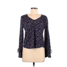 Lucky Brand V-Neck Blue Floral Long Sleeve Top Small - £13.22 GBP