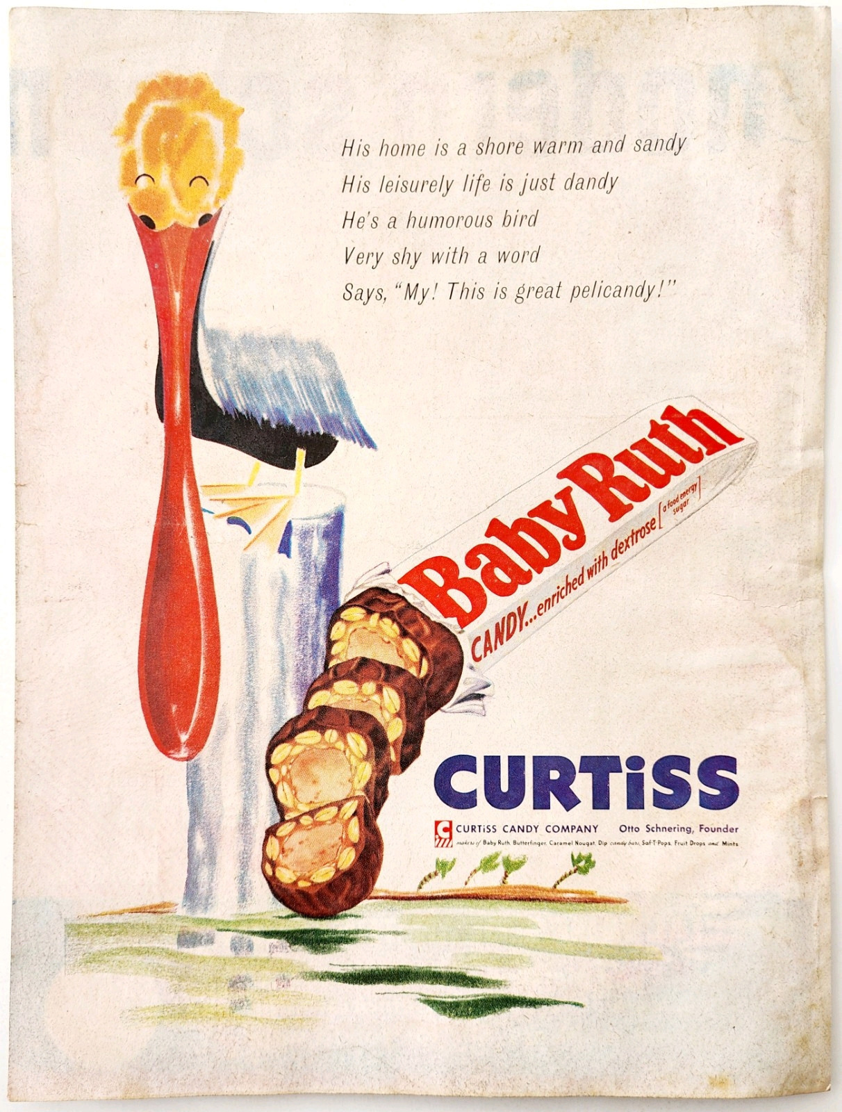 1956 Baby Ruth Candy Bar Advertisement Curtiss Candy Company Pelican DWQQ8 Item image 2