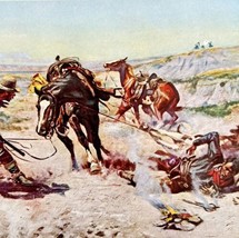 Cinch Ring Charles Russell Western 1980 Greeting Card Leanin Tree Vintag... - $24.99