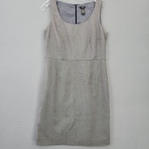 Ann Taylor Women Dress Size 10 Gray Stretch Midi Chic Sleeveless Scoop Neck Zip - £12.23 GBP