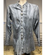 Parsley &amp; Sage Womens Gray Tye Dye Abstract Boho Button Up Shirt Tunic I... - $552.52 MXN