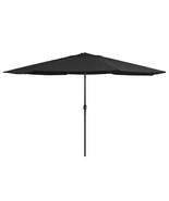 Garden Parasol Black Metal, Polyester Large Tiltable - €114,09 EUR