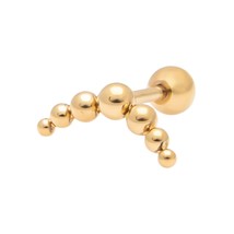 Gold Plated Multi Balls Stainless Steel Tragus - £9.59 GBP