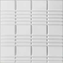 Dundee Deco 3D Wall Panels - Modern Plaid Paintable White PVC Wall Paneling for  - £6.15 GBP+