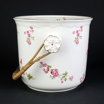 Ridgway&#39;s Pink Roses Slop Bucket with Lid &amp; Handle, Antique Victorian c1905 Pail - £195.46 GBP