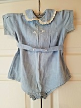 BABY BLUE WITH STITCHED DESIGN BABIES ONE PIECE OUTFIT - $16.78