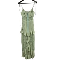 For Love &amp; Lemons Lovebird Lace Midi Dress Light Green Size S Ruffles New - £120.62 GBP