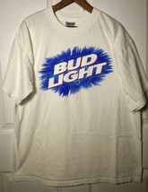 Bud Light Vtg 90s Logo Spell Out White 1998 Graphic Tee Size XL - £20.35 GBP