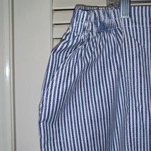 Allison Daley Capri Pants Size 24W Nautical Blue Stripe Criss Cross Pull On - £13.27 GBP