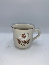 Mayblossom Brown Hearthside Individual Coffee Tea Cup White Floral Brown Trim - £4.63 GBP