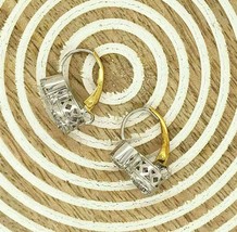 Antico Matrimonio Cerchio Earring&#39;s 3.24 KT Moissanite Diamond 14K Bianco Dorato - £153.17 GBP