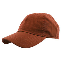 Rust Brown Baseball Cap Plain Polo Style Washed Adjustable 100% Cotton - £12.88 GBP