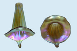 Art Glass Favrile Gold or Blue Jack in the Pulpit Shade - $65.00