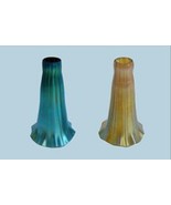 Art Glass Favrile Gold or Blue Tiffany Steuben Type Ruffled  - £43.35 GBP